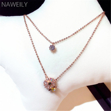 Naweily-colar curto com pingente de flor e strass, joia feminina nwln355 2024 - compre barato