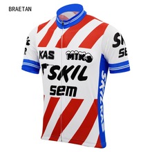 2018 Men cycling jersey old team road bicycle clothing classic bike wear retro clothes hombre short sleeve maillot jersey 2022 - buy cheap