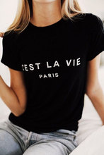 C'EST LA VIE Париж Франция Женская Футболка женская забавная tumblr графическая футболка Летняя стильная одежда Топы футболка футболки 2024 - купить недорого