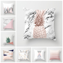 Pink Geometric Nordic Cushion Cover Tropic Pineapple Throw Pillow Cover Polyester Cushion Case Sofa Bed Decorative Pillow 2024 - buy cheap