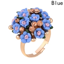 Новое модное красивое керамическое кольцо с цветами для женщин, регулируемые свадебные кольца, ювелирные изделия, 8 цветов, Летние Стильные Кольца 2024 - купить недорого