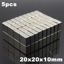 5pcs F20x20x10mm Super Powerful Strong Rare Earth Block NdFeB Magnet Neodymium N35 Magnets F20*20*10mm- Free Shipping 2024 - buy cheap