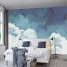 Céu azul e nuvens brancas murais TV fundo da parede de produção profissional, papel de parede por atacado, sob encomenda da foto do cartaz de parede 2024 - compre barato
