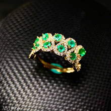 KJJEAXCMY boutique jewelryar 925 prata incrustada de esmeralda natural feminino anel de suporte de teste 2024 - compre barato