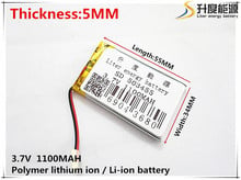 3.7V,1100mAH,[503455] PLIB; polymer lithium ion / Li-ion battery for GPS,mp3,mp4,mp5,dvd,,model toy 2024 - buy cheap