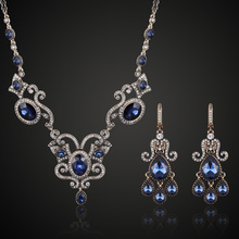 Zlxgirl-collar de boda con diamantes de imitación para mujer, colgante con flores, color azul y verde 2024 - compra barato