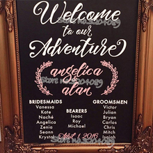 Wedding Bridal Party Program List Welcome Sign Decal Custom Name and Date Vinyl Removable Art Stickers for Weddings decor EA509 2024 - buy cheap