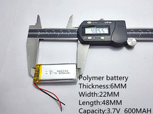 () Bateria de polímero de lítio 3.7 V, 602248 062248 pode ser personalizado por atacado CE FCC ROHS MSDS certificação de qualidade 2024 - compre barato