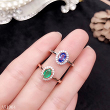 KJJEAXCMY boutique jewelry 925 sterling silver inlaid natural emerald sapphire female ring support test 2024 - buy cheap