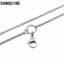 1pcs Stainless Steel Floating Glass Locket Chains Silver 80cm Rolo Chain Necklace For Womenc Long Necklace DIY Jewelry 2024 - buy cheap
