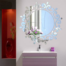 Набор солнцезащитных зеркальных настенных наклеек, Современный домашний декор, зеркала для ванной комнаты, Декоративные Акриловые 3D зеркальные наклейки для стен 2024 - купить недорого