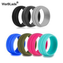 WarBLade Новые 8 мм Размер 6-12 гипоаллергенные Crossfit гибкие силиконовые кольца на палец резиновые кольца для мужчин и женщин свадебные ювелирные изделия подарок 2024 - купить недорого