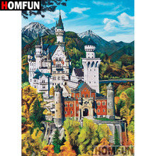 HOMFUN 5D DIY Diamond Painting Full Square/Round Drill "Castle landscape" Embroidery Cross Stitch gift Home Decor Gift A07726 2024 - buy cheap