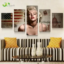 5 Piece Marilyn Monroe Poster Canvas Oil Painting Wall Picture For Living Room Home Decoration Canvas Art Modern Art Unframed 2024 - buy cheap