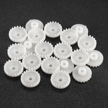 Uxcell-engranaje de plástico blanco con 20/28/32 dientes para coche, 20 unidades, C202/C282/C322A, diámetro de agujero de 2mm, accesorios de juguete 2024 - compra barato