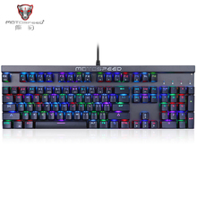 Motospeed-teclado mecânico ck103, teclado gamer em russo/inglês, 14 modos, retroiluminação rgb, usb 104, teclas anti-ghosting, azul/vermelho 2024 - compre barato