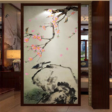 Suya peach-pluma de estilo chino y porche de flores, tela de pared de alta calidad, fabricantes, venta al por mayor, papel tapiz, mural, pared de fotos 2024 - compra barato