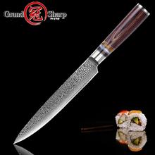 Faca de chef damascus, facas para fatiar 8 lugares com 67 camadas, faca japonesa de cozinha, aço vg10, carne de peixe, salmão, sashimi 2024 - compre barato