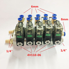 Airtac-válvulas de solenoide electromagnéticas quíntuple con indicador LED, Base de ajuste de silenciador, 5 vías, 4V110-06, 220V 2024 - compra barato