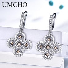 UMCHO Real 925 Sterling Silver Clip Earrings AAA+ Cubic Zircon Elegant Korean Earrings For Women Wedding Gift Fine Jewelry 2024 - buy cheap