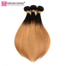 Dream Diana Ombre Peruvian Hair 1b 27 3 Bundles Straight Hair Remy Peruvian Straight Hair 1B Blond Ombre Human Hair Extensions 2024 - buy cheap