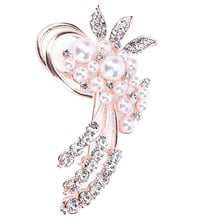 Fashion Elegant  Rhinestone Crystal Flower Simulated Pearl Brooch For Women Party Wedding Bridal  Jewelry  bijoux 2024 - buy cheap