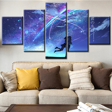 Home Decoration Posters Framework Living Room 5 Panel Anime Your Name Modern Painting On Canvas Wall Art Pictures HD Printed 2024 - buy cheap