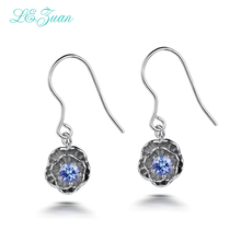 I&zuan 925 Sterling Silver Drop Earrings For Women Natural Tanzanite Romantic Lotus Flower Dangle Earring Fine Jewelry 0902 2024 - buy cheap