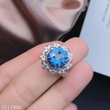 KJJEAXCMY эксклюзивное ювелирное изделие из стерлингового серебра 925 пробы, инкрустированное натуральным синим топазом, драгоценный камень, Женское кольцо, обзор, новая роскошь 2024 - купить недорого