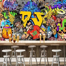 Papel de parede grafite profissional, alfabeto, bar, ktv, produção profissional, mural, atacado de fábrica, mural, pôster, foto, parede 2024 - compre barato