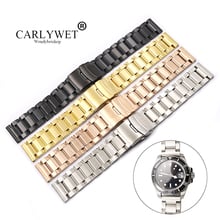 CARLYWET 18 20 22 24mm Silver Gold Black Rose Gold  Watch Band For Tag CARRERA Omega Montblanc Panerai Daytona Submariner Tissot 2024 - buy cheap