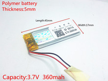 3.7V 360mAh 501745 Lithium Polymer Li-Po li ion Rechargeable Battery cells For Mp3 MP4 MP5 GPS 2024 - buy cheap