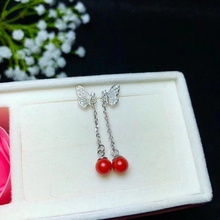 KJJEAXCMYY boutique jewelry 925 sterling silver inlaid natural red coral female earrings earrings ear wire support detection 2024 - buy cheap