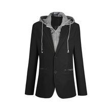 Plus Size M-6XL Casual Blazer Men Fake Two Pieces Detachable Hood Blazer Full Sleeve Single Breasted Two Buttons Suit FS-150 2024 - buy cheap