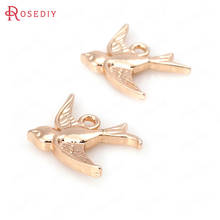 20PCS 16.5x17MM 24K Champagne Gold Color Plated Brass Swallow Charms Pendants High Quality Diy Jewelry Accessories 2024 - buy cheap
