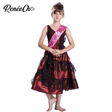 Disfraces de Halloween para niños, disfraz de Reina del Drama para niñas, vestido de princesa de encaje rojo elegante, disfraces de chicas para Cosplay de Navidad, 2018 2024 - compra barato