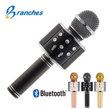 Bluetooth-микрофон WS858, ручной беспроводной микрофон для караоке, телефонный проигрыватель, микрофон, динамик, запись музыки, микрофон KTV для iPhone, ПК 2024 - купить недорого