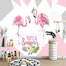 Crown Flamingo-pared de fondo de TV para sala de estar, papel tapiz grande personalizado, Mural, pared de fotos 3D, venta al por mayor 2024 - compra barato