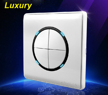 Free Shipping,4 Gangs 1 Way, Luxury Click Switch, Pressure Switch, Push Button Switch, 110~250V Light Wall Switch, LED Indicator 2024 - buy cheap