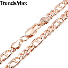 Trendsmax 18-36inch Optional 6MM Womens Mens Chain Unisex  Marina Figaro Link Rose Gold Filled GF Necklace Gift GN338 2024 - buy cheap