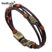 WarBLade New Trendy Charm Bracelets Braided Leather Bracelets Bangles Rope Chain Wristband For Men Women Friendship pulseras 2024 - buy cheap