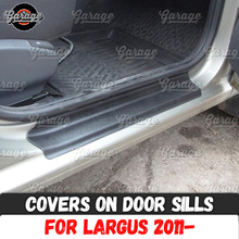 Guard covers on door sills for Lada Largus 2011- ABS plastic pads accessories protective plates scratches trim car styling 2024 - buy cheap