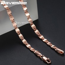 Davieslee-collar de cadena para mujer, cadena de eslabones de caracol, oro amarillo rosa, relleno, collares para hombre y mujer, 4mm, DLGN283 2024 - compra barato