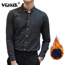 2018 men winter Fleece Shirt warm plaid shirts Male Tops long sleeve casual shirt Plus Size S-4XL 2024 - buy cheap