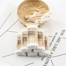 1 pack 80Pcs Double Head Wood Cotton Swab Health Makeup Cosmetics Nose Ear Cleaning Tools Cotton Swab Stick Buds For Medical Use 2024 - buy cheap