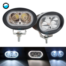 Luz LED Ovalada para coche todoterreno ATV 4WD, lámpara auxiliar antiniebla Universal para motocicleta, 4 pulgadas, 20W, 1 par 2024 - compra barato