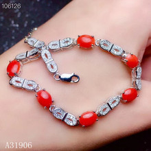 KJJEAXCMY Fine Jewelry 925 prata incrustada natural coral vermelho pulseira feminina apoio detecção de novo luxo cvbn 2024 - compre barato