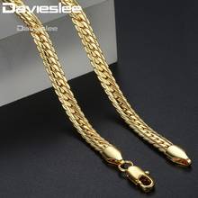 6mm Men's Gold Chain Cuban Link Necklace Yellow Rose Gold Filled Jewelry Gift for Men Women DLGN399 2024 - buy cheap