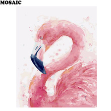 Diy Алмазная картина Красочный Фламинго картина Полный Стразы Вышивка крестом 5D мозаика Алмазная вышивка украшение дома 2024 - купить недорого