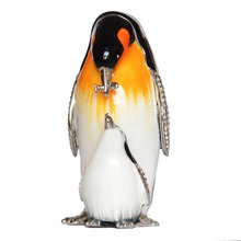 penguin metal jewelry box luxury box bejeweled animal trinket box metal tabletop crafts Christmas/New Year/birthday gift for her 2024 - buy cheap